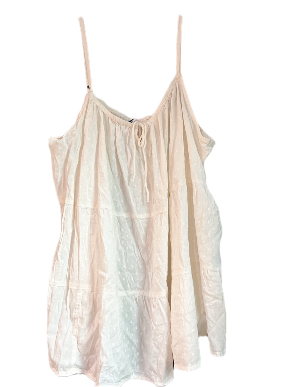 Old Navy Plus Size 4X Creme de la Creme Textured Clip-Dot Tiered Cami Top Cream